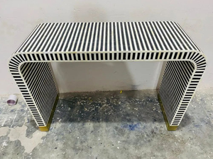 Bone Inlay Handmade Eco-Friendly Multi-Function Console <b>Table</b>/ Hall-Way Entry <b>Table</b>/ Coffee <b>Table</b>/ Modern <b>Stools</b> & Ottomans - Product Image 5