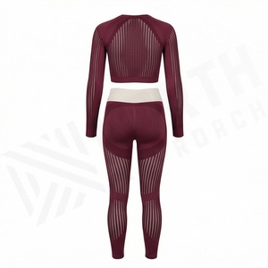 Top Trending <b>Elastic</b> Waist Solid Pattern <b>Belt</b> Decoration Wholesale Womens Yoga Set Gym Fitness Activewear Sports Gear - Product Image 2