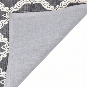 Tapis en laine gris anthracite ivoire à rayures horizontales, antidérapant, écologique, pour salon et salle de bain - Product Image 5