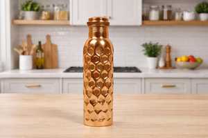 ขวดน้ำทองแดง BURAQ HANDICRAT ขนาด 1 ลิตร ออกแบบมาเพื่อการเดินทาง - Product Image 5