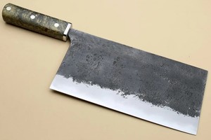 Couteau à découper artisanal en acier carbone de 7 pouces avec manche ambidextre en bois et résine, compatible lave-vaisselle et étui en cuir - Product Image 6