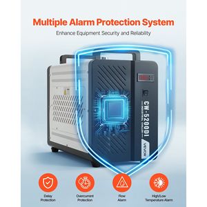 Refrigeratore d'Acqua Industriale 5460 BTU/h, Flusso Massimo 4.2 GPM, Serbatoio da 1.8 Galloni, Sistema di Raffreddamento a Compressore per Macchine da Taglio Laser - Product Image 6