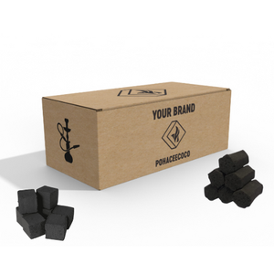 Carbón para Shisha/Hookah de Marca Privada OEM, Briquetas Hechas con 100% Cáscara de Coco Natural, Bajo en Cenizas, Larga Duración, 80% Carbono Fijo, 1kg/Caja - Product Image 1