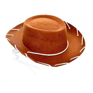 Sombrero de Vaquera del Oeste Salvaje para Adultos, Unisex, de Verano, con Ala Ancha, Estilo Casual, con Costuras Blancas a Cuadros, de Poliéster/Algodón, para Disfraz de Sheriff, Halloween - Product Image 2