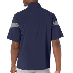 เสื้อแจ็คเก็ตทรงแคชชวลสีพื้นคุณภาพสูงสไตล์สตรีทแวร์ คอตั้ง แขนสั้น สำหรับวอร์มอัพ แจ็คเก็ตเบสบอลผู้ชายแบบสั่งทำได้ - Product Image 2