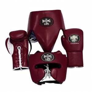ชุดฝึกซ้อมมวย No Boxing No Life หนังวัวแท้ สีนม ขายส่ง พร้อมนวมฝึกซ้อม สายรัดปรับได้ หมวกป้องกันศีรษะ และอุปกรณ์ป้องกันขาหนีบ - Product Image 5