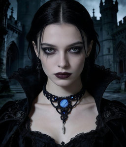 Handmade Macrame Blue Stone Choker <b>Necklace</b> Black Cord Boho <b>Statement</b> Pendant Feather Charm Adjustable Jewelry - Product Image 3