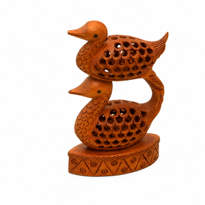 Figura Decorativa de Pato Doble en Malla de Madera, Hecha a Mano, Tradicional, para Decoración del Hogar - Product Image 2