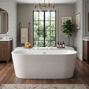 Acrylic Freestanding Whirlpool - FW-M-2004-Contemporary Massage Deep Soaking OEM/ODM for Hospitality Residential Use - Product Image 3