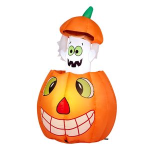 Decorazione Gonfiabile di Halloween a Forma di Zucca Fantasma Animata da 85 cm in PVC con LED per Feste Interne ed Esterne - Product Image 3