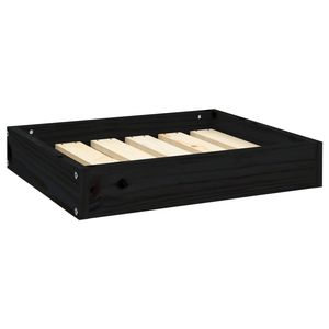 Lit pour chien en bois de pin massif durable, noir, 20,3 x 17,3 x 3,5 pouces, pour animaux de compagnie - Product Image 2