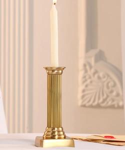 Candelero Cilíndrico Dorado de Metal, Decoración para el Hogar, Diseño Resistente al Calor - Product Image 2