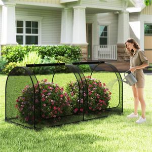 Gabbia per Piante in Rete di Nylon ad Alta Densità Verde 244x122x122cm con 2 Porte con Cerniera, Tenda Protettiva per Ortaggi e Fiori - Product Image 4
