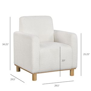 Poltrona in Tessuto Bouclé Bianco Mason per Soggiorno - Product Image 6