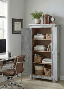 Armoire traditionnelle en bois de manguier massif, réglable, sculptée à la main, pour ferme et appartement ou armoire de rangement multi-usages - Product Image 3