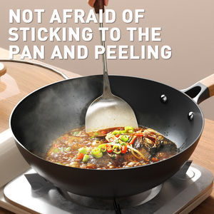 Wok de Fondo Redondo para Uso Comercial, Calidad Profesional, Eficiente en el Consumo de Calor, Capacidad de 20L, Mango de Madera, Construcción de Acero Inoxidable, Apto para Lavavajillas - Product Image 4