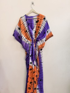 Indian Vintage Sari Silk <b>Kaftan</b> Dress For Women Luxury Night Gown Maxi Dress - Product Image 3