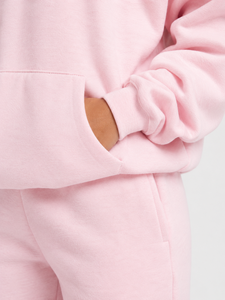 Pink Hooded Pullover Sweatshirt Solid Color Fleece Material Regular Sleeve Autumn Wear Men's Casual Style - Product Image 6