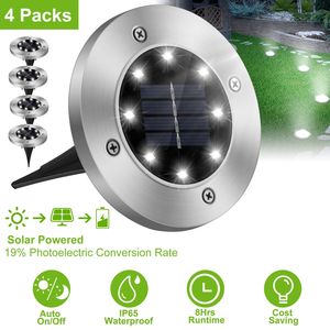 4 Lámparas Solares Empotrables IP65 Impermeables para Exteriores, Decorativas para Caminos, Terrazas, Jardines y Patios - Product Image 1