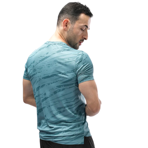 T-shirt de performance athlétique pour homme, séchage rapide, respirant, extensible dans les 4 sens, coutures surjetées, vêtements de sport pour la course à pied et l'entraînement en salle de sport - Product Image 2