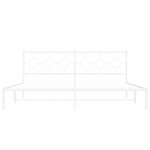 Cadre de lit rectangulaire en acier blanc thermolaqué, lit en métal complet - Product Image 5