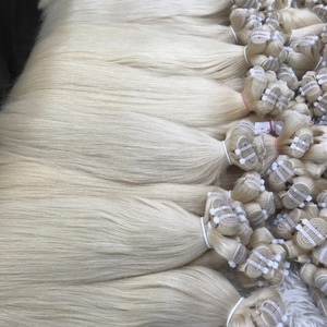 Extensions de cheveux humains vierges vietnamiens, super double trame, naturellement lisses, blond orange, de la marque VQ Company - Product Image 1