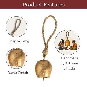 Juego de 10 Campanas Rústicas Navideñas Hechas a Mano, Campanas de Metal para Colgar, Adornos Vintage para Árboles, Decoraciones Doradas Estilo Granja, Venta al Por Mayor - Product Image 5