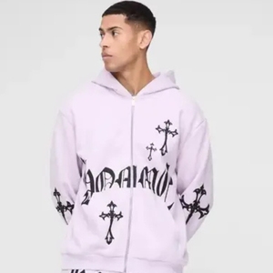 Custom Logo Track Suits French Terry Hoodie Set Mens <b>Blank</b> Heavy <b>Weight</b> Thick Fleece Cotton Oversized Tracksuits for Unisex - Product Image 5