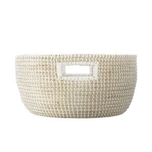 Panier à linge rond rustique en jonc de mer de qualité supérieure, écologique, tissé à la main, organisateur de rangement, design personnalisé - Product Image 1