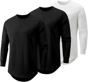 Camiseta de Punto de Manga Corta para Hombre, Cuello Redondo, Color Sólido, Corte Regular, Largo Casual, Negro, Gris, Verde Oliva, OEM, ODM - Product Image 3