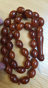 Résine d'ambre ovale marron Tasbih Misbah Sibha Tespih islamique 33 perles de prière Tasbeeh pour chapelet musulman Zikr Dhikr Namaz - Product Image 2