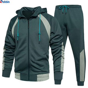 Winter Men's Color Block Tracksuit Hooded Zipper Full Sleeve Casual Autumn Polyester Cotton Sweatshirt <b>Pants</b> Set Regular Fit - Product Image 6