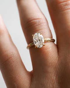 14k Solid Gold Oval Cut Lab Grown Cvd Diamond Pave Style Engagement Ring IGI Certified Prong Setting Synthetic Diamond Ring OEM - Product Image 1