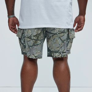 Shorts Cargo de Verano 100% Algodón para Hombre, Casuales, Multibolsillos, Sólidos, Hasta la Rodilla - Product Image 5