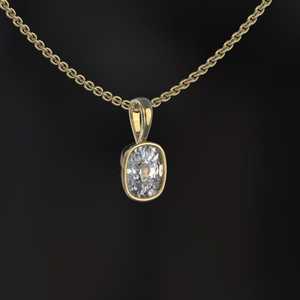 Octagon Cut Geometric Moissanite Pendant 14K Gold Certified Luxury Necklace - Product Image 2