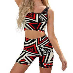 Ensemble de vêtements de sport pour femmes en deux pièces, respirant, sans couture, avec logo, étiquette privée, leggings de couleur unie en taille XXL - Product Image 1