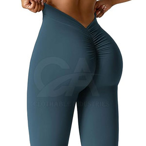 Leggings de Yoga Largos con Logotipo Personalizado 2026, Leggings de Gimnasio con Espalda Fruncida para Mujer, Leggings de Yoga de la Mejor Moda, Pantalones Deportivos - Product Image 6