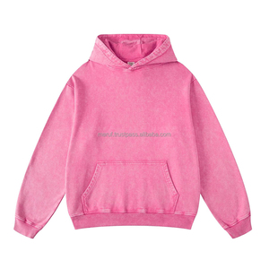 Sweat-shirt à capuche pour femme en molleton 100% coton, rose, avec cordon de serrage, broderie personnalisée et badge imprimé sur le devant, idéal pour l'hiver - Product Image 1