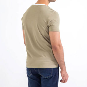 Camiseta de Algodón para Hombre, con Logotipo Personalizado, de Alta Calidad, con Serigrafía Blanca, Corte Recto y Transpirable - Product Image 2