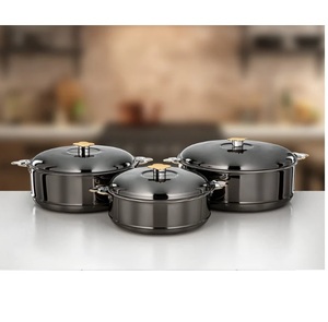 Plat à fondue en acier inoxydable argenté de qualité supérieure avec couvercle, plat rond décoratif parfait pour la maison, la cuisine et l'hôtel - Product Image 4