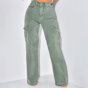 Custom High <b>Waist</b> Baggy Pant <b>for</b> Women Oversize Winter Fashionable Pocket Denim <b>Jeans</b> OEM Service Ladies <b>Jeans</b> Pants - Product Image 5