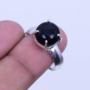 Natural <b>Black</b> Onyx Gemstone <b>Ring</b> Bohemian 925 Sterling Silver Handmade Jewelry Statement Gift <b>For</b> Women <b>Men</b> - Product Image 6