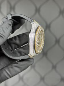 Luxury Moissanite <b>Iced</b> <b>Out</b> Chronograph <b>Watch</b> Gold Silver Tone Fully Paved Dial Bling Statement Hip Hop Timepiece - Product Image 6