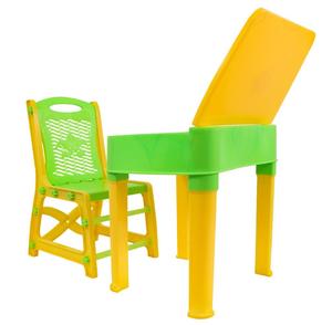 Ensemble table et chaises pliantes colorées en plastique Anax pour enfants, hauteur réglable, pour la maison, l'école et la chambre - Product Image 1