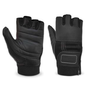 Best Performance Custom Designed Fingerless Wheelchair Gloves Real Soft Leather Waterproof for Outdoor Sports Gym Weight - Product Image 1