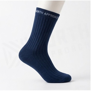 Crew <b>Socks</b> Geometric Pattern Blue Breathable <b>Running</b> <b>Socks</b> for Adults Spring Season - Product Image 3