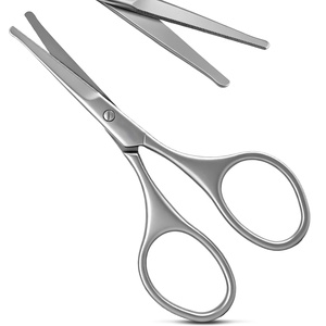 Las mejores tijeras para vello nasal con punta redondeada, recortador de nariz seguro, tijeras de cuchilla larga para cejas y vello facial, OEM con logotipo personalizado. - Product Image 1