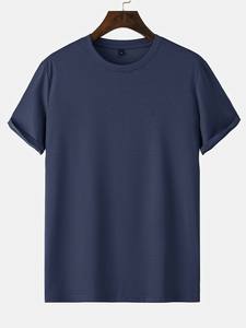 Camiseta de Cuello Redondo con Lavado Ácido, Corte Regular, Transpirable, de Secado Rápido, Informal, 100% Algodón, Lisa, con Logotipo Personalizado para Hombre y Mujer - Product Image 6