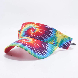 Rainbow Striped Y2K Style Visor Adjustable <b>Flat</b> Brim Unisex Sun <b>Hat</b> for Four Seasons Outdoor Activities Adults 100% Polyester - Product Image 2