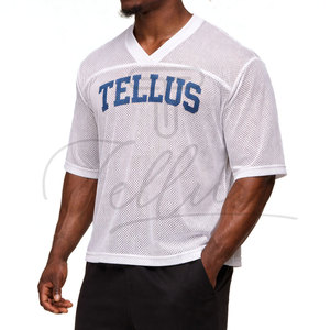 Camisetas de malla de alta calidad, estilo oversize y corte holgado, con cuello en V, para hombre, estilo urbano, jersey de malla, camisetas de malla oversize y corte holgado. - Product Image 2